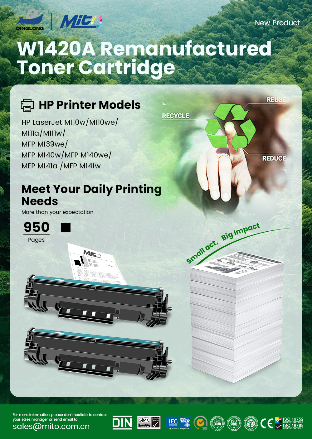 Mito Reman Toner Cartridge for HP LaserJet M110w series